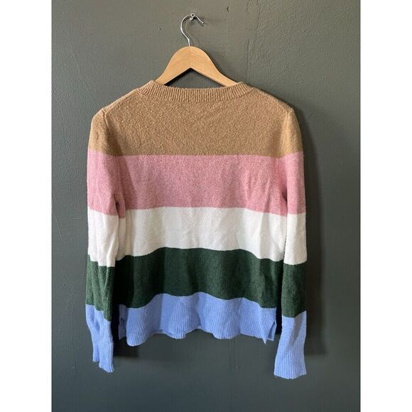 J. Crew Womens Multicolor Long Sleeve Pullover Wool Sweatshirt Size Medium - Picture 2 of 5